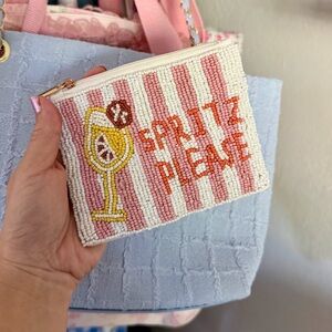 Cute Beaded “Spritz Please” Pouch 🧡